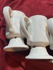 Set of 4 Plain White Chunky Ironstone Pedestal Cups.  Made in USA. — photo 6
