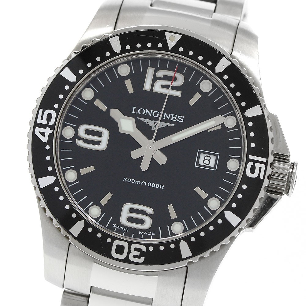 LONGINES Hydro Conquest L3.640.4 Date black Dial Quartz Men's Watch_960275