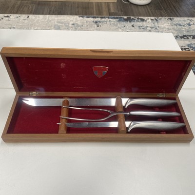 Gerber Legendary Blades Limited Edition Carving Knife Fork Set Walnut Case