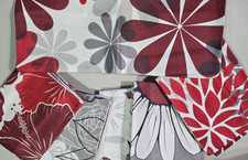 Set of 6 Red Grey Daisy Floral Bright Red Pillow Covers 18" x 18" Pack of 6 