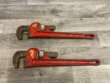 (2) Tru-Test Heavy Duty 14” Pipe Wrench / Hand Tool - Vintage - Made in Japan