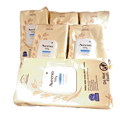 Aveeno Baby Sensitive All Over Wipes Natural Oat Extract & Aloe 384 Wipes 6 PK