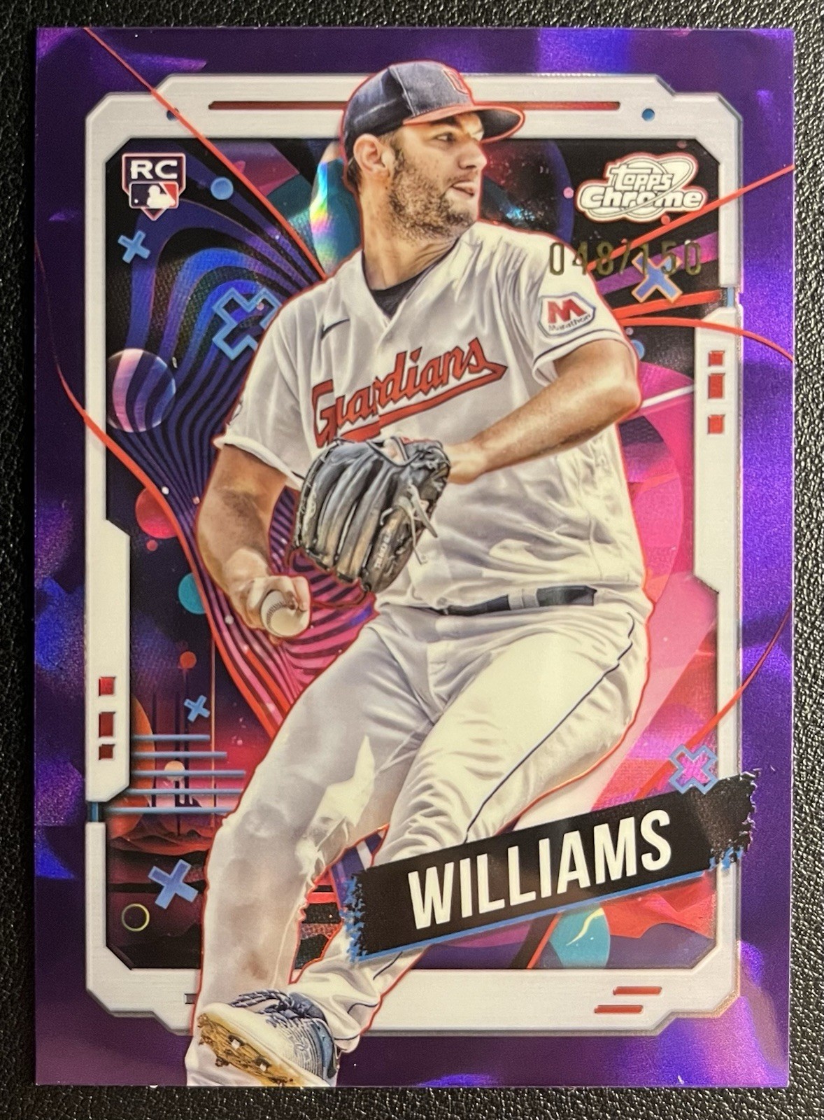 2024 Topps Chrome Cosmic: Gavin Williams (Purple) Nebula Rookie #/150 No. 63