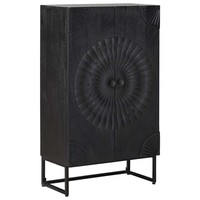 Highboard Schwarz 55 X 30 X 95 Cm MöBelaufbewahrung Wohnzimmerschrank Modernes H