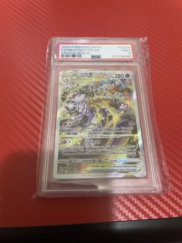 Pokemon 2023 Mewtwo VSTAR GG44/GG70 Full Art Crown Zenith PSA 9