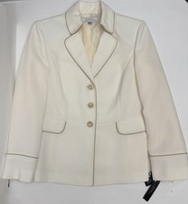 NWT TAHARI Arthur S. Levine Women's 12 Cream Ivory Blazer Jacket 240