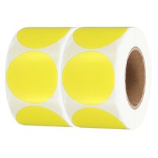 1.5 Inch Round Thermal Label Stickers, Yellow 2Rolls/Total 1000Pcs
