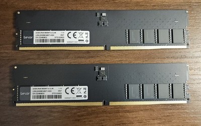 64GB (2 x 32gb) DDR5 2Rx8 5600mhz 5600 CL46 1.1v Lexar UDIMM RAM - Used, No Box