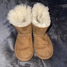 UGG Toddler Bailey Bow II Chestnut Girls' Size 12 Sherpa-Lined Boots