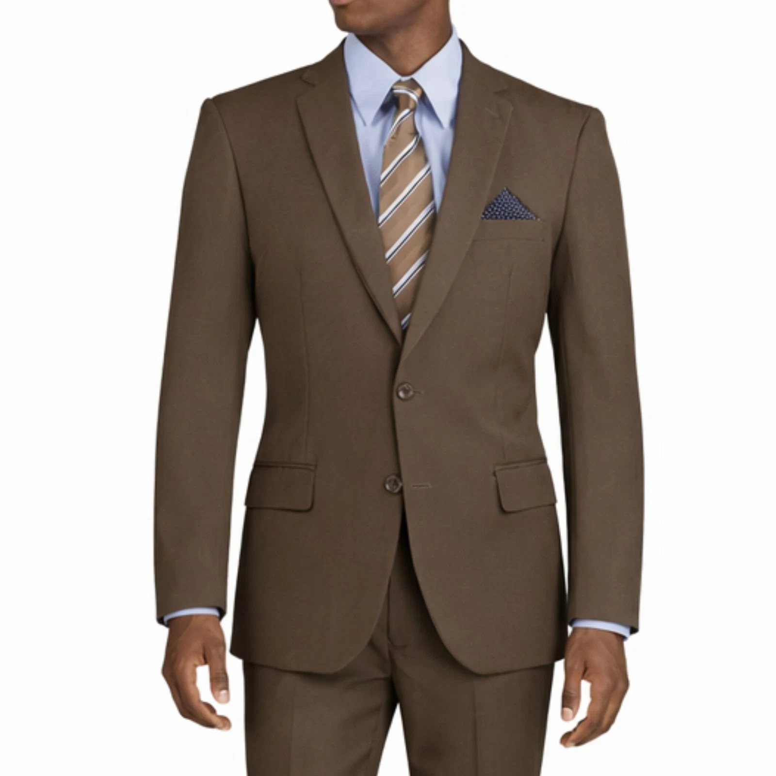LUCCI Men's Brown 2 Button Slim Fit Poplin Polyester Suit, 34S-56L - NEW
Opens in a new window or ta