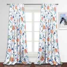 Pink Floral Curtains for Livingroom Blackout Panels Room Darkening Thermal In...