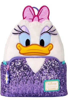 NWT Loungefly Disney Daisy Duck Purple Sequin Mini Backpack New