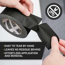 Black Gaffers Tape 2 Inch X 30 Yards - 3 Pack Pro Black Gaff Tape - No Residu...