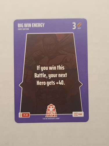 2025 Bo Jackson Battle Arena Play Card Big Win Energy #PL-28 SP