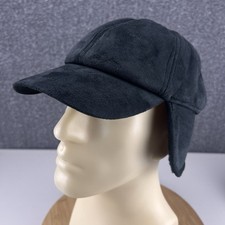 Coleman Trapper Hat Cap Size L/XL Black Ear Flap Faux Suede Fleece Lined Winter