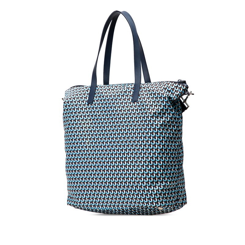 PRADA Allover Pattern Triangle Logo Plate Tote Ba… - image 2