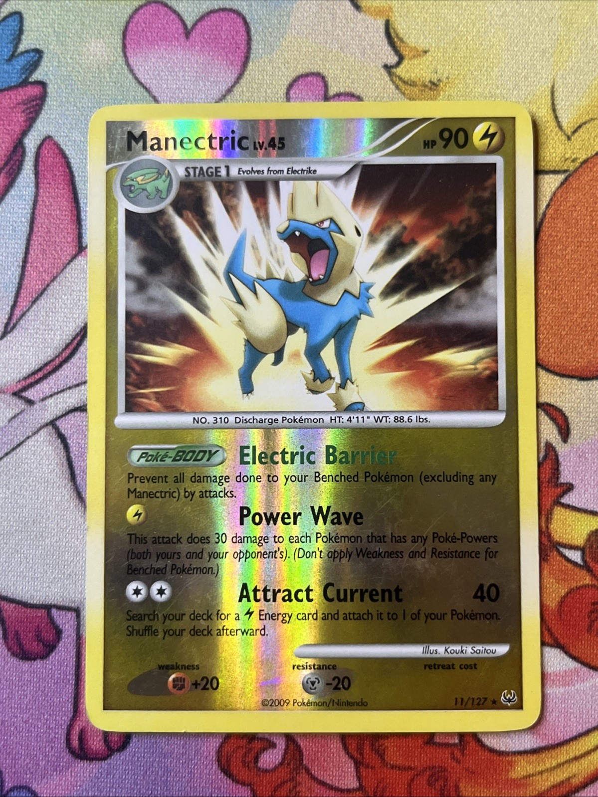 Manectric - 11/127 - Pokemon Platinum Reverse Holo Card LP