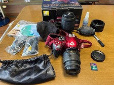 Nikon D3300 Red Camera with 18-55 VR II Kit Battery Charger Strap Included