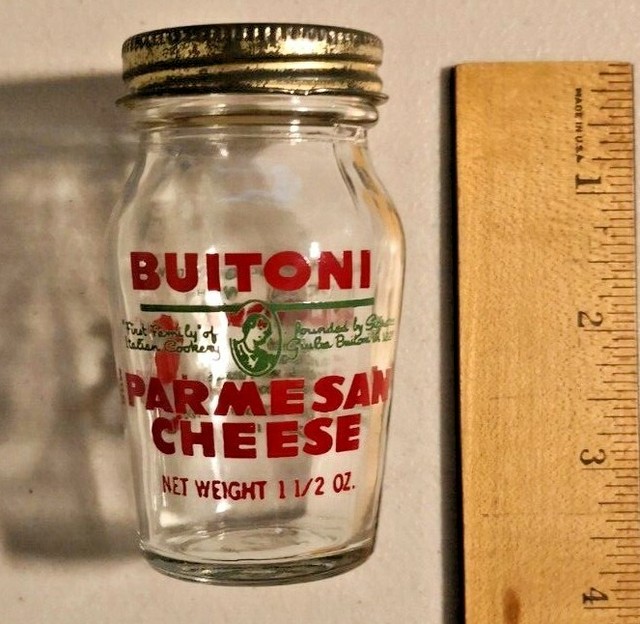 Vintage Buitoni Parmesan Glass Cheese Shaker Bottle Metal Lid eBay