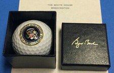 GEORGE W BUSH -RARE PRESIDENTIAL SEAL GOLF BALL & STATIONERY- WHITE HOUSE-ISSUE