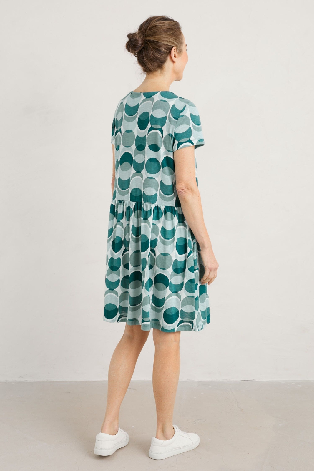 Seasalt Women's Sleeves teal Sea Mirror Jersey Dress with Short