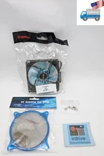 NEW Enermax 90mm Blue LED 3pin 12V PC Case Cooling Fan + UV Sensitive Fan Filter