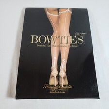 Honey Birdette Bowties Medium Champagne Thigh High Suspender Stockings