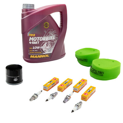 Set 4L Wartung Öl für Kawasaki VN 750 Vulcan 86-95 Luftfilter Ölfilter Zündkerze
