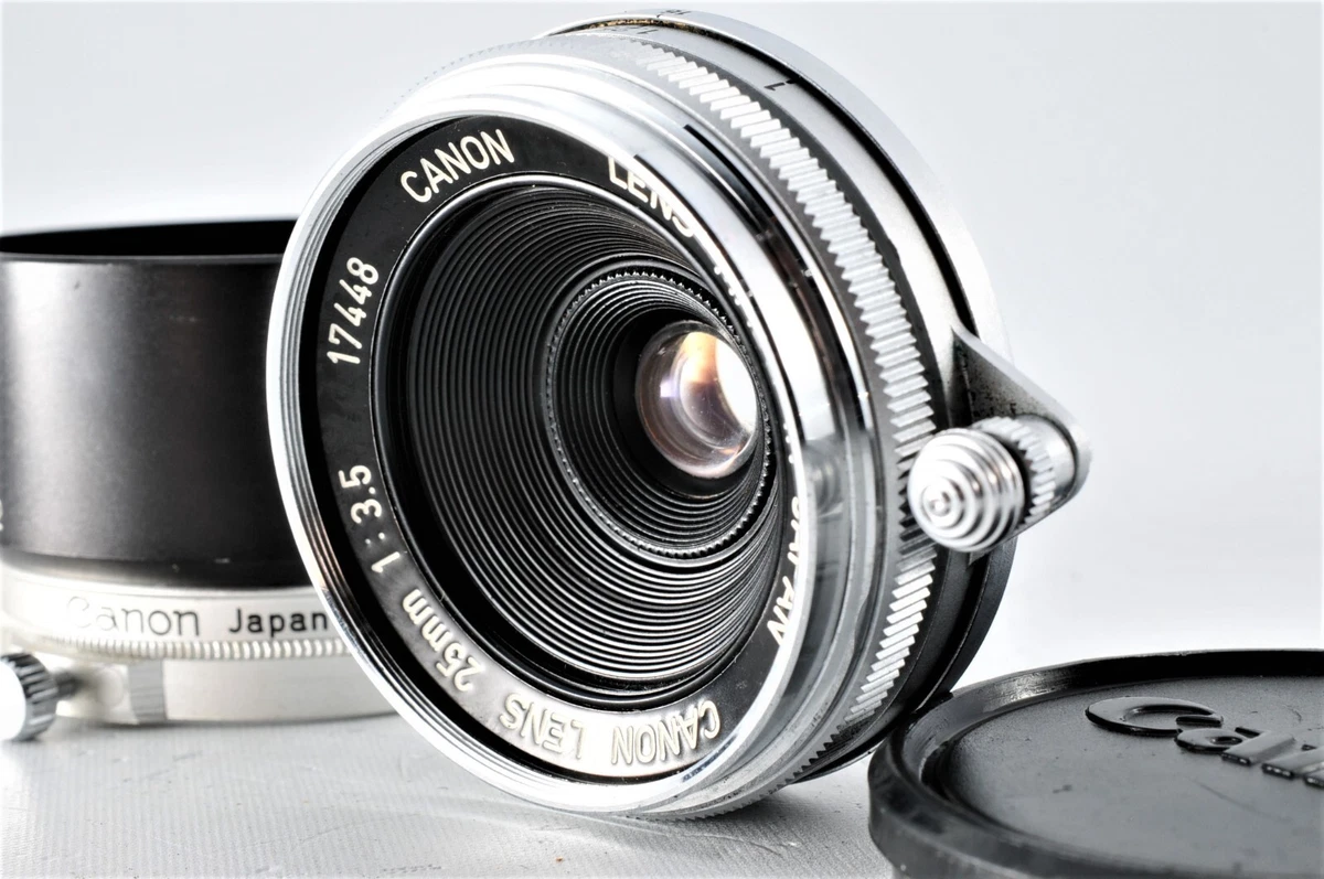 Canon 25mm f/3.5 LTM lens Leica Screw Mount L39 w/hood From JAPAN #64C