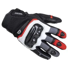 Cortech Sonic Flo Mens Leather/Textile Motorcycle Gloves Red/White