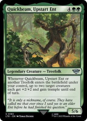 NM Quickbeam, Upstart Ent, MTG, Lord of the Rings, Magic the Gathering, 183