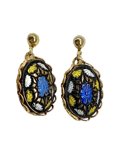 Vintage Sarah Coventry Mosaic Clip on Earrings
