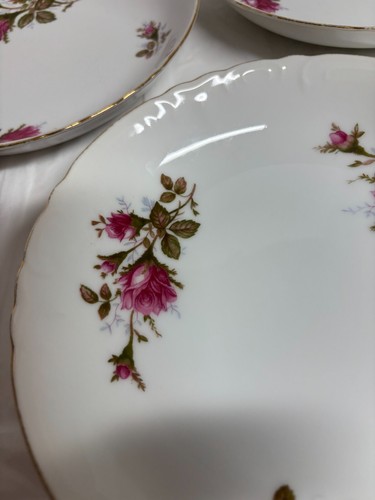 Set of 3 Royal Rose China 7.5" Shallow Bowls Rose Floral Pattern Japan - Picture 3 of 6
