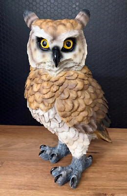 Figur Eule 29 cm Gartenfigur Uhu Skulptur Dekofigur Figur Deko Vogel Polystein
