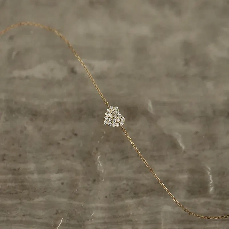 Zartes Herzarmband vergoldet – 16 + 3,5 cm, mit Zirkonia - Bild 2 von 4