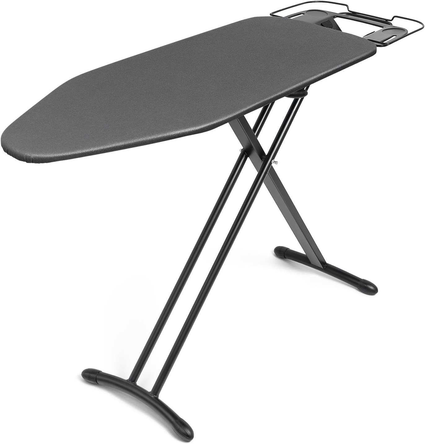 Deluxe 17"x46" Ironing Board with Steam Iron Rest & Adjustable Height, Black
