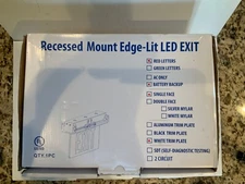 RECESSED EDGE LIT LED EXIT SIGN NEW STILL IN PACKAGING