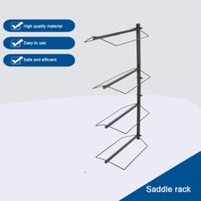 2pcs Wall Mounted Horse Saddle Rack 4Tier Equestrian Saddle Stand Holds Tack/Pad