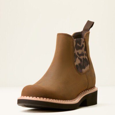 Ariat Junior Fatbaby Westernstiefel Chelsea Leder Leopardenmuster