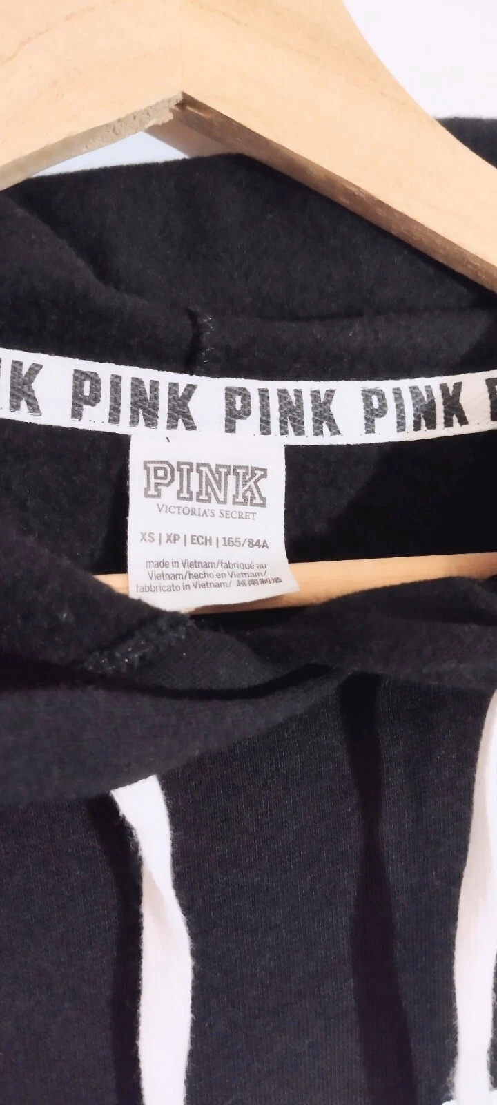 UNDERCOVER Maglione pullover donna adolescente Victoria’s Secret rosa nero con cappuccio taglia XS OTTIME CONDIZIONI