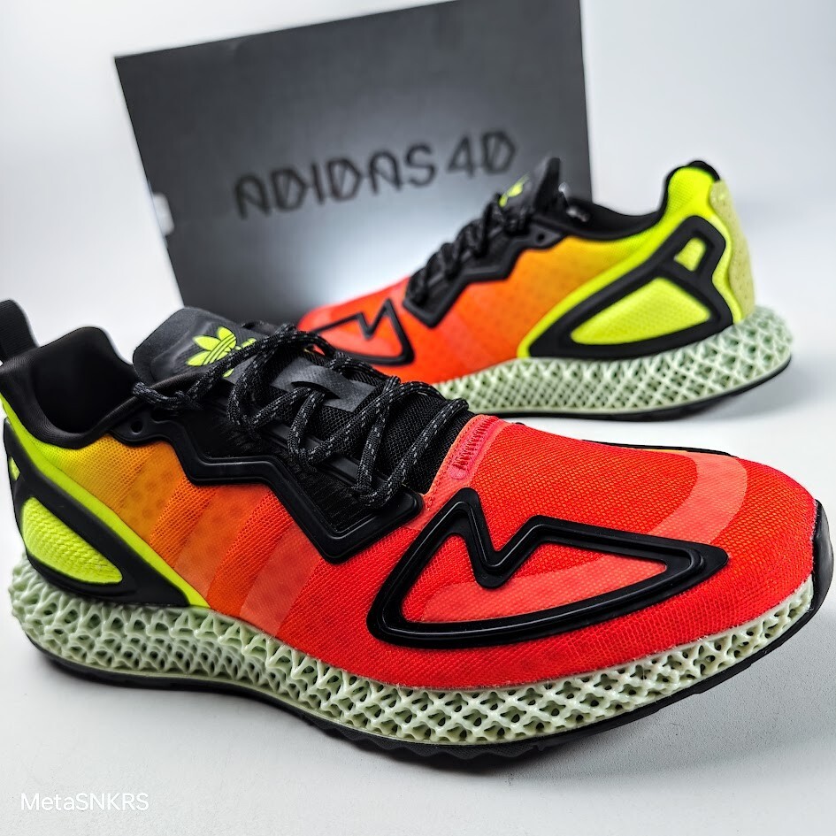 Adidas US 10.5 Men Yellow Red Black Heat Retro Runner Style