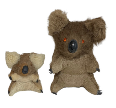 Pair of Hard Stuffed Koala Bears w/Real Fur Australia
