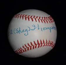 SIGNED JAMES SHAG THOMPSON 1914 PHILADELPHIA A'S DEC. 1990 BASEBALL BECKETT BAS