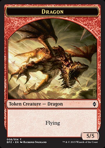 Near Mint Battle for Zendikar Dragon Token Set of 4
