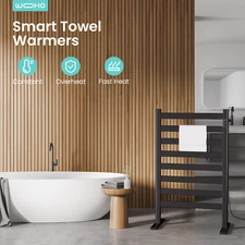WOHO 8Bar Towel Warmer Rack Heated 38" Freestanding For Bathroom Easy to Install