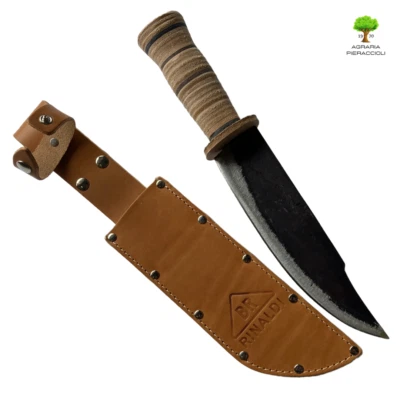 COLTELLO DA CACCIATORE RINALDI 240 IN ACCIAIO FORGIATO CON FODERO IN CUOIO