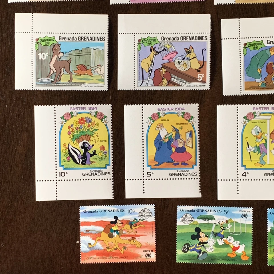 LOTE DE SELLOS DE DISNEY GRANADINES GRANADA MNH DISNEY CON PESTAÑAS VARIOS JUEGOS Foto 2 de 4