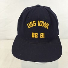 New Era Pro Model Vtg USA Made USS Iowa BB61 Navy Snapback Trucker Baseball Cap