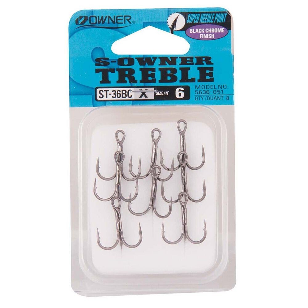 Owner ST-36BC - SIZE 6 - Treble Hooks Predator Lure Pike Zander Perch Fishing