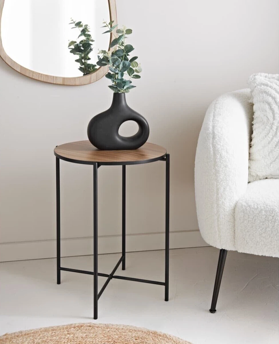 Black round tray sale table